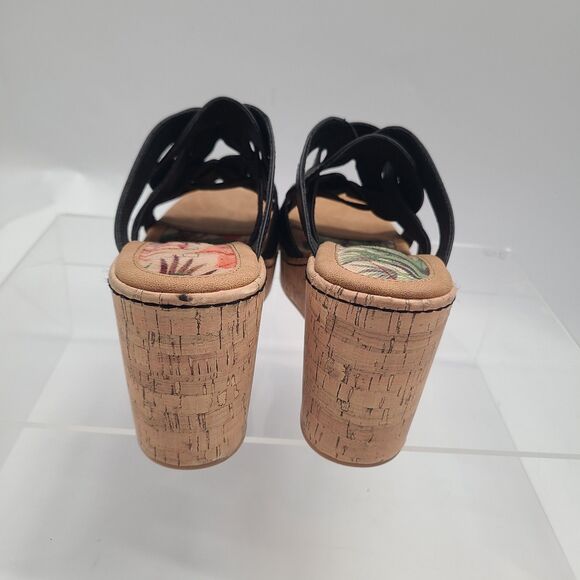 NEW B.O.C. Cora Platform Wedge Sandal Black SZ-10 Comfort Open Toe Boho - Picture 4 of 9